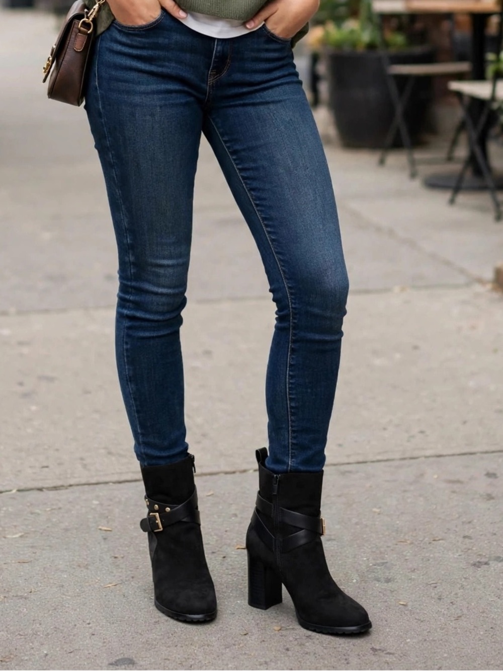 Apt. 9 Black Suede-Look Ankle Booties with Buckle & Stud Strap